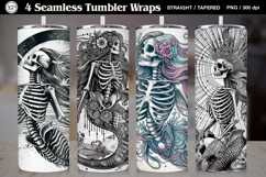 Mermaid Skeleton Tumbler Wrap Sublimations, 20 oz Product Image 1