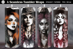 4 Witch Seamless Tumbler Sublimation, 20 oz Tumbler Wrap Product Image 1
