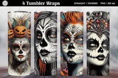 4 Witch Seamless Tumbler Sublimation, 20 oz Tumbler Wrap Product Image 1