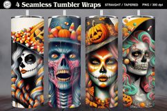 4 Witch Seamless Tumbler Sublimation, 20 oz Tumbler Wrap Product Image 1