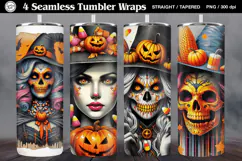 4 Witch Seamless Tumbler Sublimation, 20 oz Tumbler Wrap Product Image 1