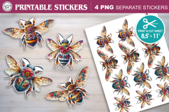 Bee. Summer. Print &amp; Cut Stickers PNG Product Image 1