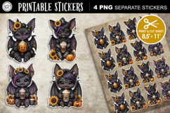 Cute Bat. Halloween Stickers design PNG Product Image 1