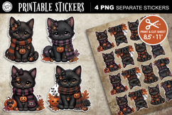Halloween Kitty. Stickers design PNG Product Image 1