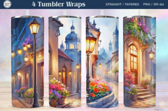 Summer Night Tumbler Sublimation, 20 oz Tumbler Wrap Product Image 1