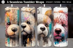 Teddy Bear Seamless Tumbler , 20 oz Tumbler Wrap Product Image 1
