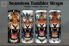 4 Tiger Tumbler Sublimation, 20 oz Tumbler Wrap Product Image 1