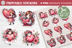 LOVE STICKER. Print &amp; Cut Stickers 300 PNG Product Image 1