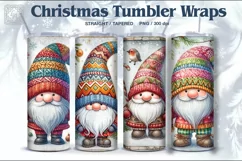 4 Gnome & Snowman ChristmasTumbler Wrap 20 oz Product Image 1