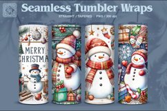 4 Christmas Seamless Tumbler Wrap 20 oz Product Image 1
