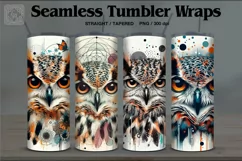 4 Owl Tumbler Sublimation, 20 oz Tumbler Wrap Product Image 1