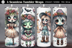 4 Zombie Doll Tumbler Wrap Sublimations, 20 oz Product Image 1