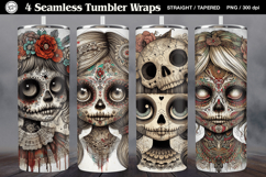 4 Zombie Doll Tumbler Wrap Sublimations, 20 oz Product Image 1