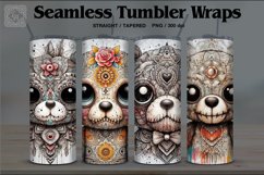 4 Zombie Bear Tumbler Wrap Sublimations, 20 oz Product Image 1