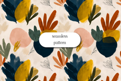 Abstract Botanical Seamless Pattern Earthy Brush Shapes Product Image 1