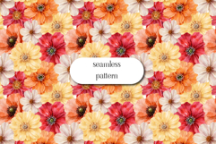 Vibrant Floral Seamless Pattern Watercolor Flowers Product Image 1