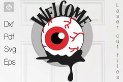 Halloween Round Sign. Halloween Door Hanger. SVG Product Image 1