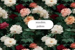 Vintage Rose Seamless Pattern, Romantic Floral Digital Paper Product Image 1