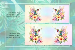 Hummingbird PNG sublimation. 11 & 15 oz mug wrap Product Image 2