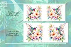 Hummingbird PNG sublimation. 11 & 15 oz mug wrap Product Image 2