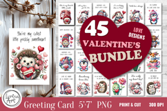 45 Valentine's day Card. Printable cards. BUNDLE Product Image 1