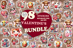 STICKER BUNDLE. Print &amp; Cut Stickers 300 PNG Product Image 1