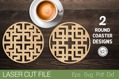 Round Coaster Laser Cut SVG |Round Template Product Image 1