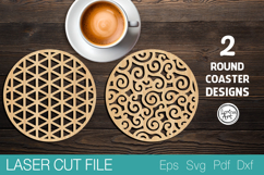 Round Coaster Laser Cut SVG |Round Template Product Image 1