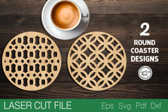 Round Coaster Laser Cut SVG |Round Template Product Image 1