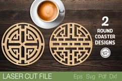 Round Coaster Laser Cut SVG |Round Template Product Image 1