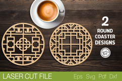 Round Coaster Laser Cut SVG |Round Template Product Image 1
