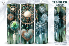Boho Celestial Tumbler Wrap | Winter Dreamcatcher 20 oz Product Image 1