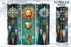 4 Boho Celestial Tumbler Wrap | Winter Dreamcatcher 20 oz Product Image 4