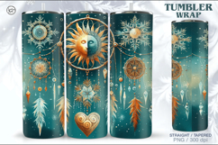 4 Boho Celestial Tumbler Wrap | Winter Dreamcatcher 20 oz Product Image 2