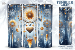 4 Boho Celestial Tumbler Wrap | Winter Dreamcatcher 20 oz Product Image 3