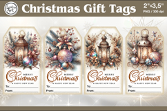 Christmas Gift Tags| Lanterns | PNG Sublimation Product Image 1