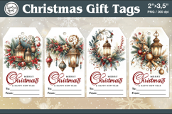 Christmas Gift Tags| Lanterns | PNG Sublimation Product Image 1