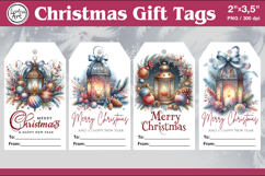 Christmas Gift Tags| Lanterns | PNG Sublimation Product Image 1
