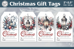 Christmas Gift Tags| Lanterns | PNG Sublimation Product Image 1