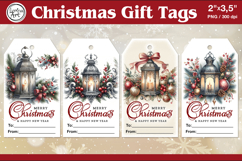 Christmas Gift Tags| Lanterns | PNG Sublimation Product Image 1