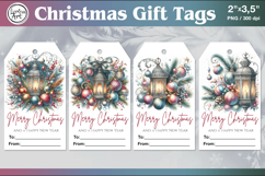 Christmas Gift Tags| Lanterns | PNG Sublimation Product Image 1