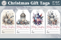 Christmas Gift Tags| Lanterns | PNG Sublimation Product Image 1