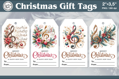 Christmas Gift Tags|Music| PNG Sublimation Product Image 1