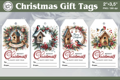 Christmas Gift Tags|Bird house | PNG Sublimation Product Image 1
