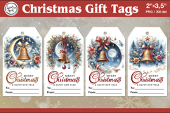 Christmas Gift Tags|Christmas Bell| PNG Sublimation Product Image 1
