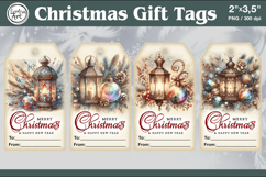Christmas Gift Tags| Lanterns | PNG Sublimation Product Image 1