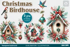 Christmas Decor. Watercolor Cliparts. PNG sublimation Product Image 1