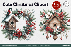 Christmas Decor. Watercolor Cliparts. PNG sublimation Product Image 1