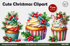 Cozy Christmas Cupcake. PNG sublimation Product Image 1