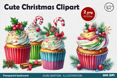 Cozy Christmas Cupcake. PNG sublimation Product Image 1